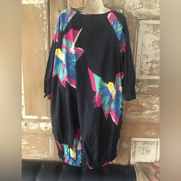 Maria Cornejo Floral Dress Slit Bubble Hem Relaxed Fit Size 4 - Picture 7 of 8